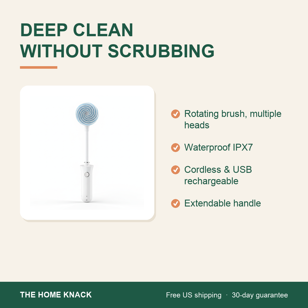 ScrubKnack™ — Cordless Electric Spin Scrubber