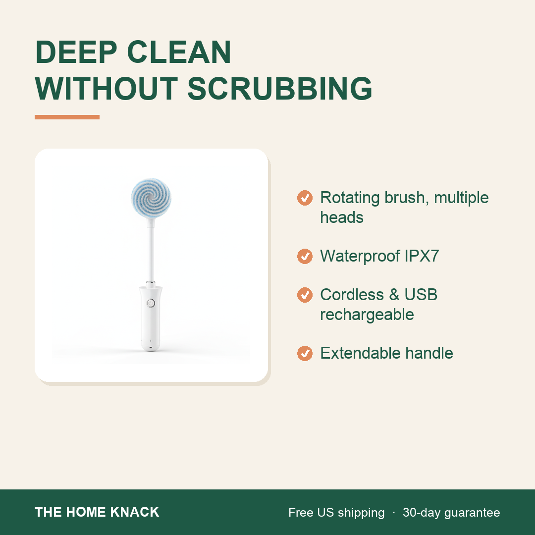 ScrubKnack™ — Cordless Electric Spin Scrubber